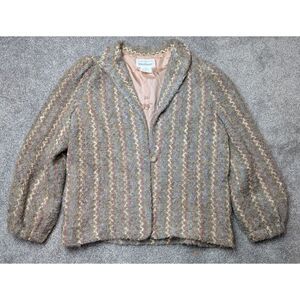Vintage Donnkenny 80s Jacket Retro Lambswool Blend‎ Women's Size 18
